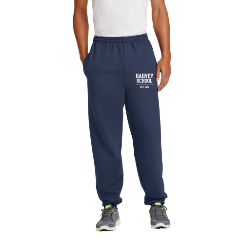 Harvey School Unisex Elastic Bottom Sweatpants Small Logo - sweetharsh
