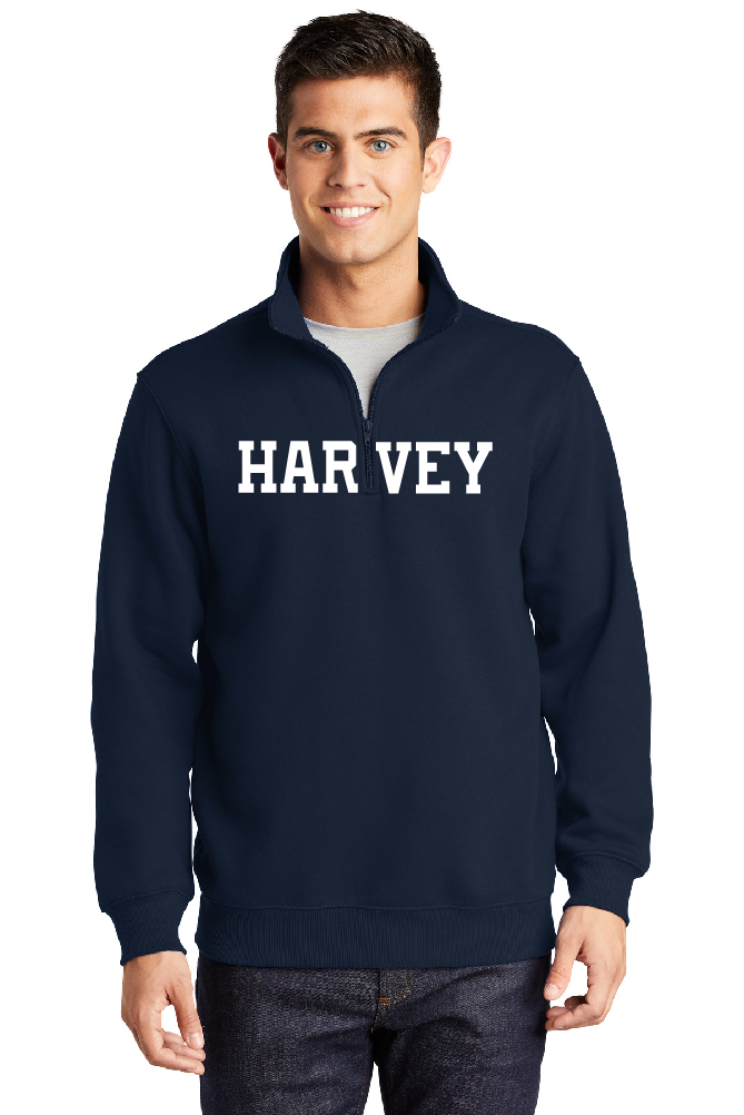Harvey School 1/4 Zip Pullover Sweatshirt Split Logo