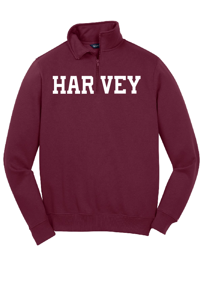 Harvey School 1/4 Zip Pullover Sweatshirt Split Logo