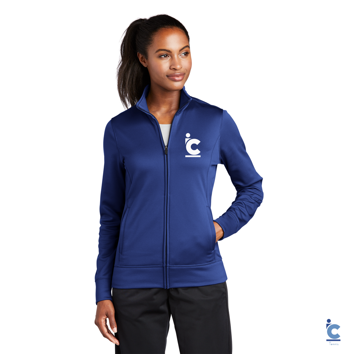 Women's IC Plain Logo Quarter Zip Sports Jacket