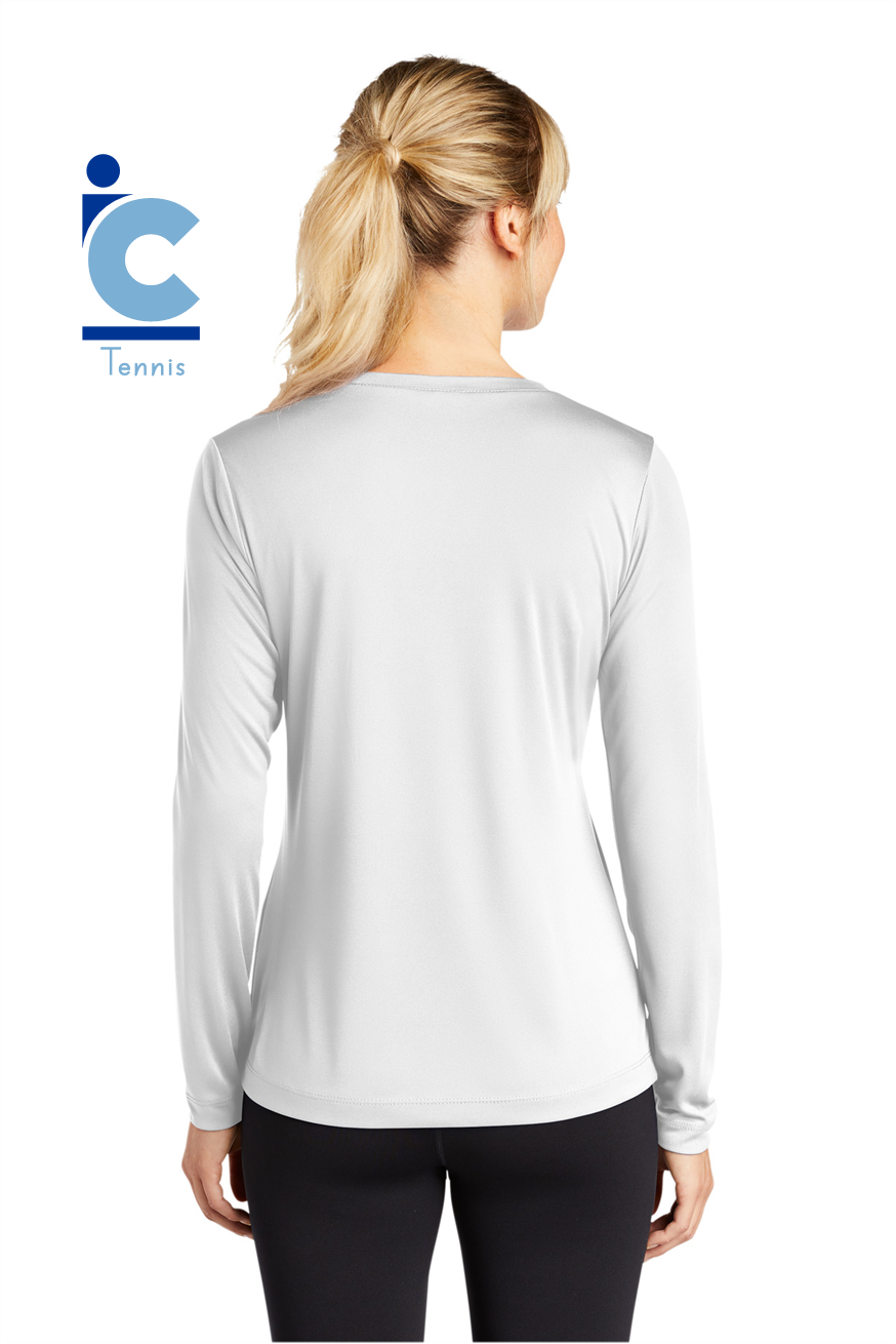 Women's IC Tennis Long Sleeve V Neck Wicking Tee