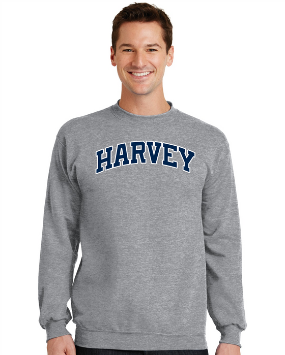 Harvey School Vintage Curved Applique Logo Crewneck Sweatshirt