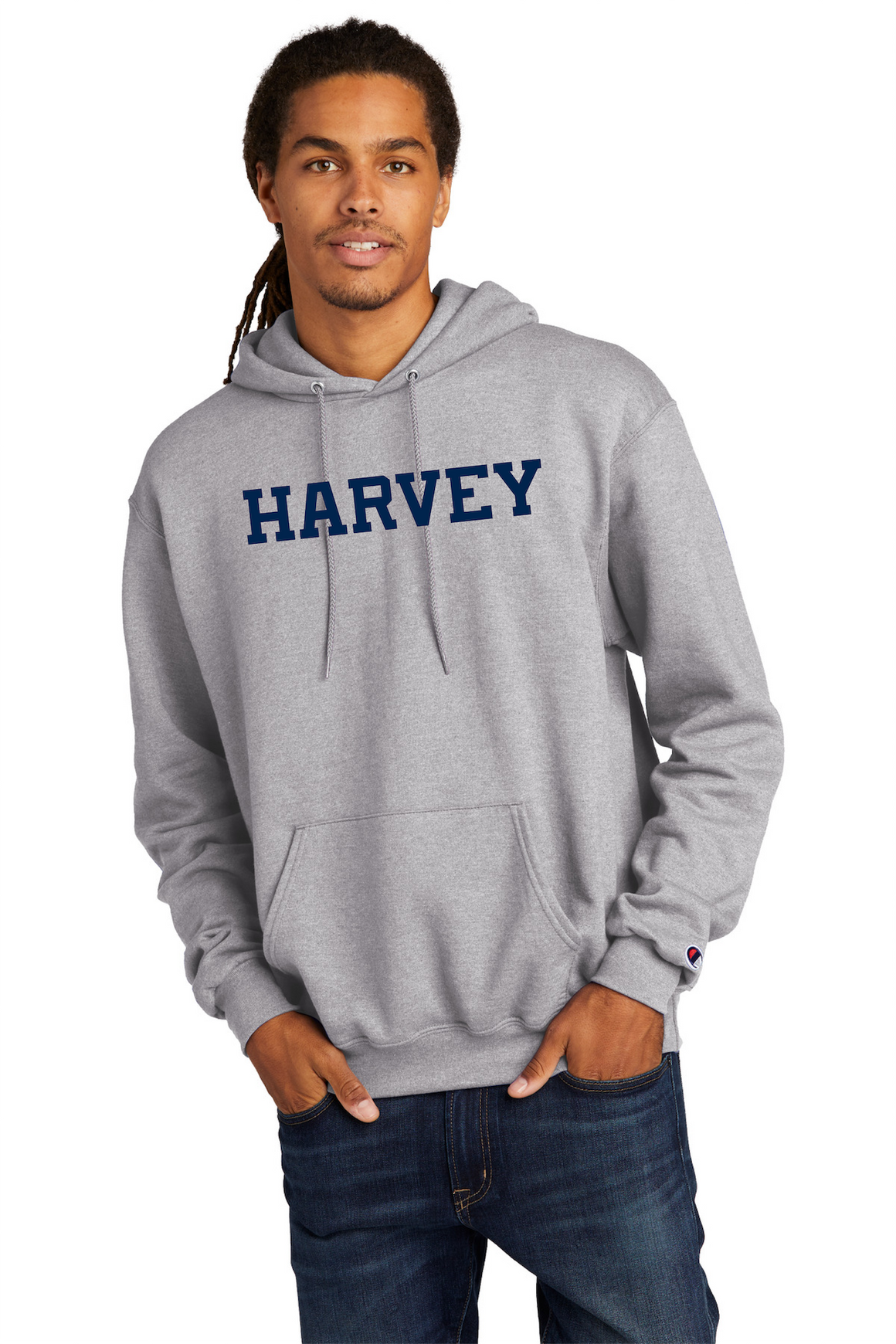 Harvey School Champion Straight Logo Pullover Hoodie