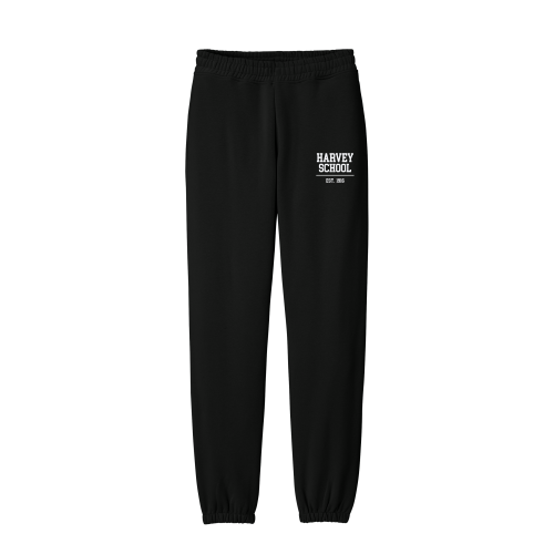 Harvey School Unisex Elastic Bottom Heavyweight Sweatpants Left Hip Logo