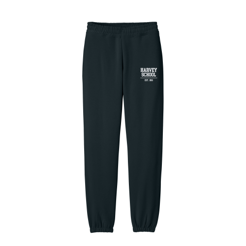 Harvey School Unisex Elastic Bottom Heavyweight Sweatpants Left Hip Logo
