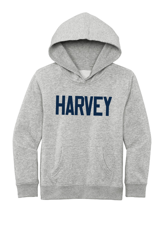 Harvey School Youth Pullover Hoodie Sweatshirt - Straight Block