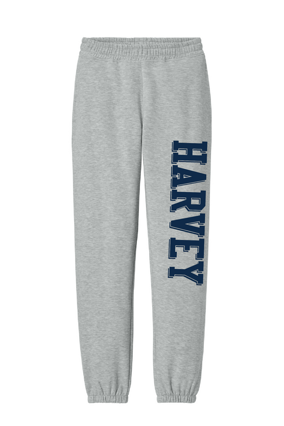 Harvey School Unisex Elastic Bottom Heavyweight Sweatpants Full Leg Outline Logo