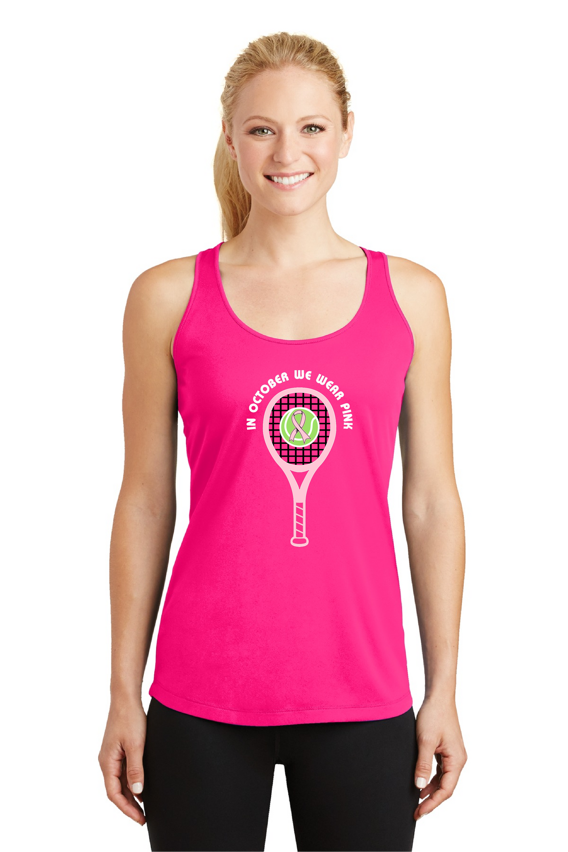 Women's Breast Cancer Awareness IC Tennis Sports Racerback Tank Top