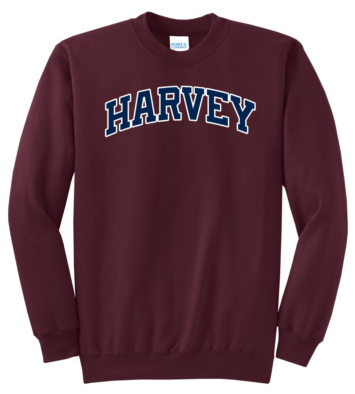 Harvey School Vintage Curved Applique Logo Crewneck Sweatshirt
