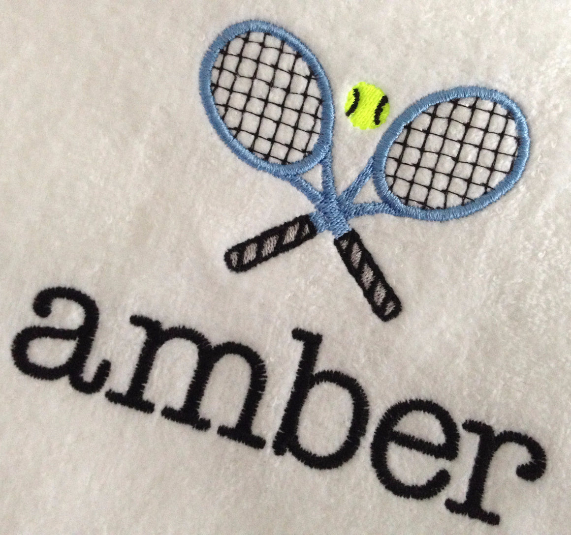 Tennis Racquet Sports Towel (16" x 27") Personalized