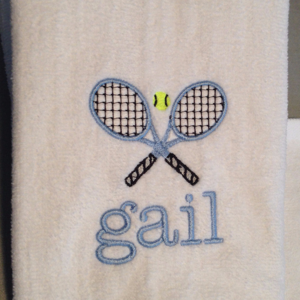 Tennis Racquet Sports Towel (16" x 27") Personalized