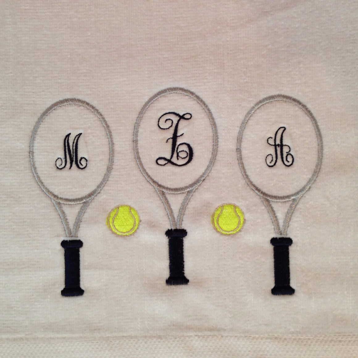 Monogrammed Personalized Tennis Racquet Sports Sweat Towel