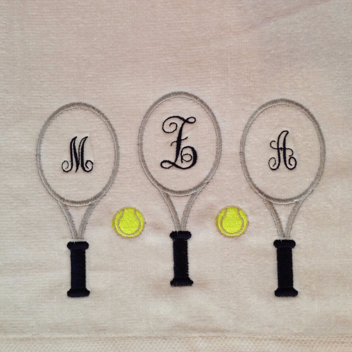 Monogrammed Personalized Tennis Racquet Sports Sweat Towel