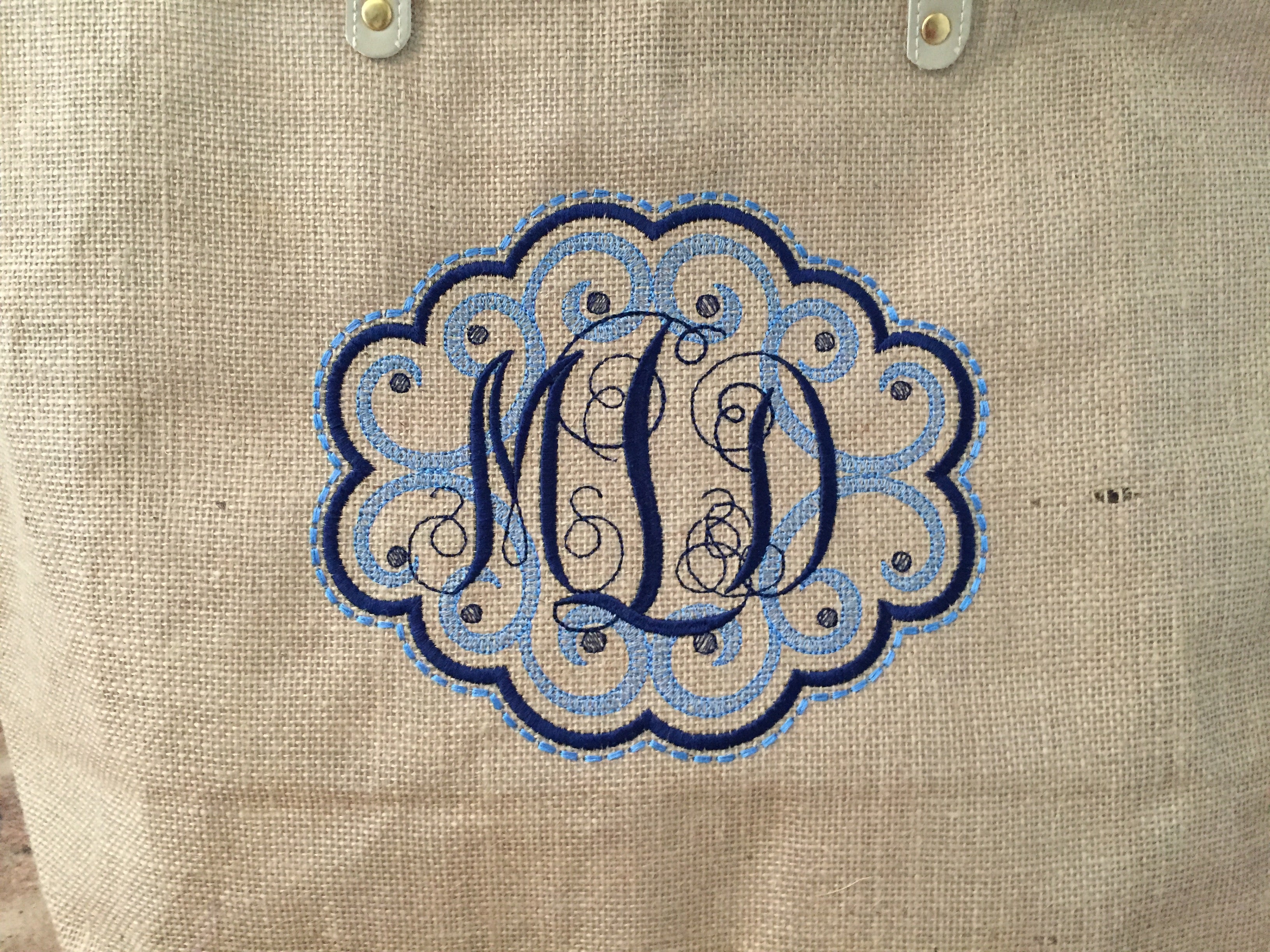 Personalized Monogram with Name Jute Burlap Tote Bag