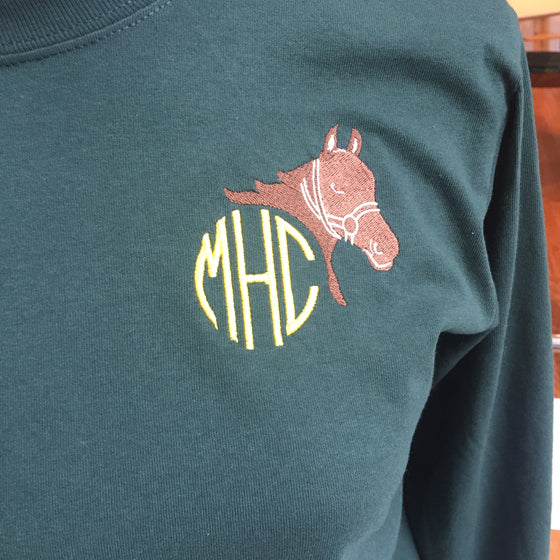 Horse Equestrian Monogrammed T-Shirt (Adult)
