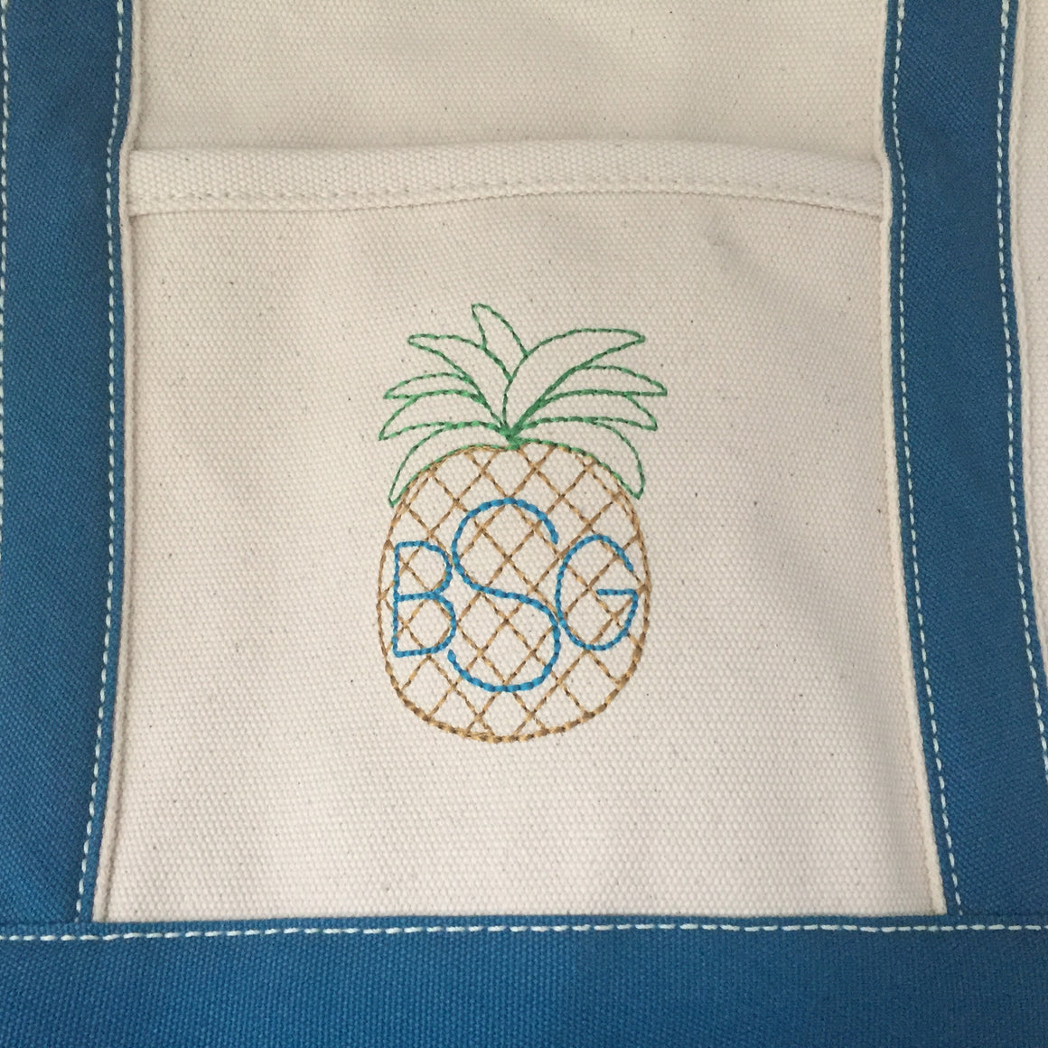 Heavy Weight Custom, Personalized Monogram Boat Tote Bag - Medium, Long Straps