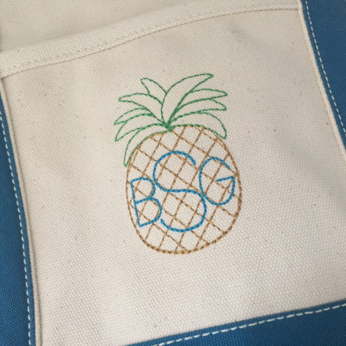 Heavy Weight Custom, Personalized Monogram Boat Tote Bag - Medium, Long Straps