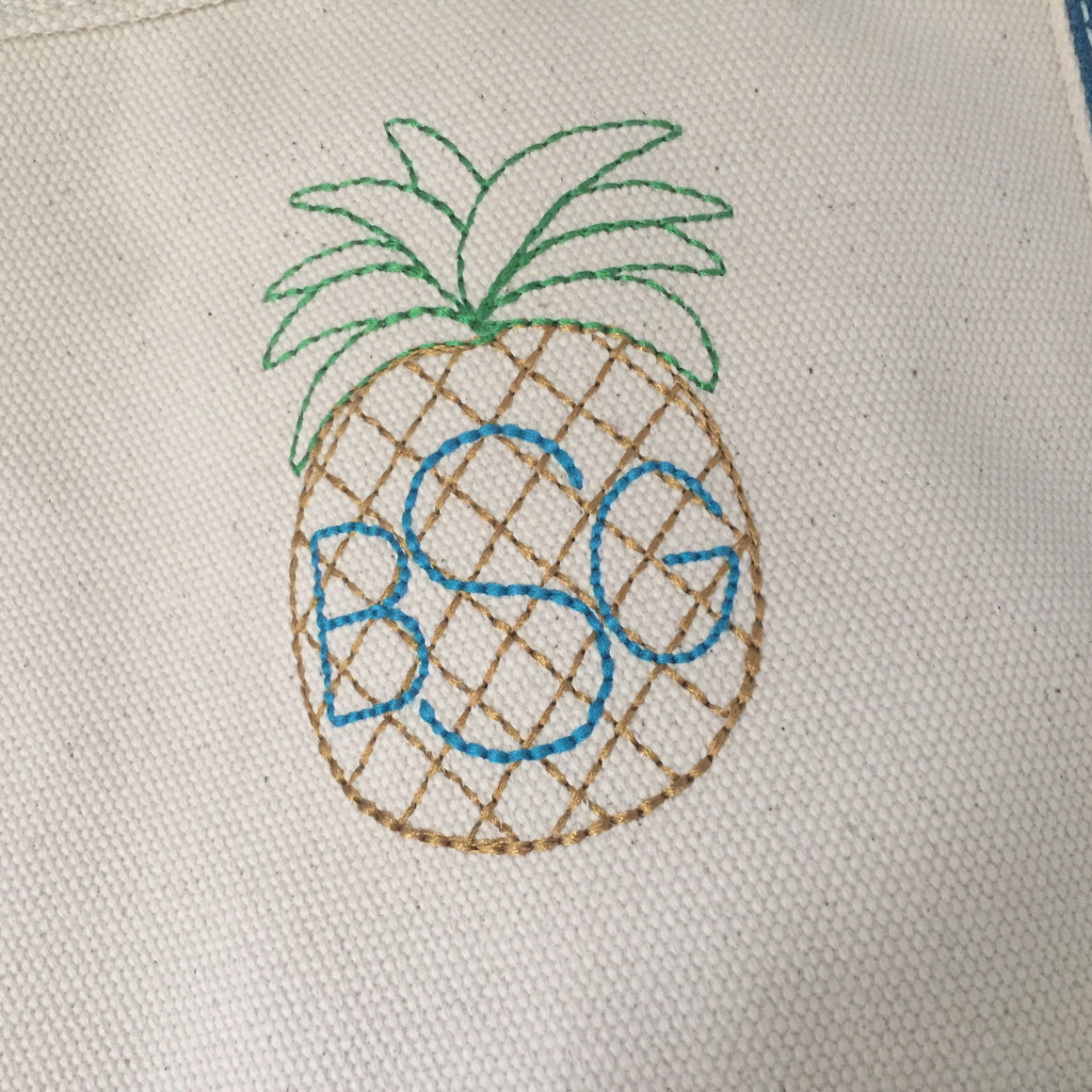 Heavy Weight Custom, Personalized Monogram Boat Tote Bag - Medium, Long Straps