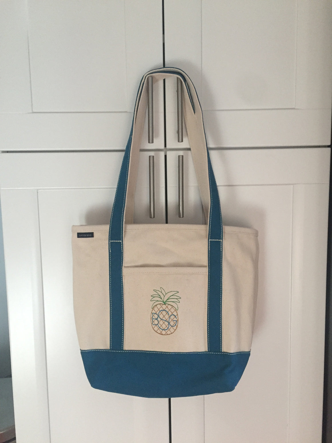 Heavy Weight Custom, Personalized Monogram Boat Tote Bag - Medium, Long Straps