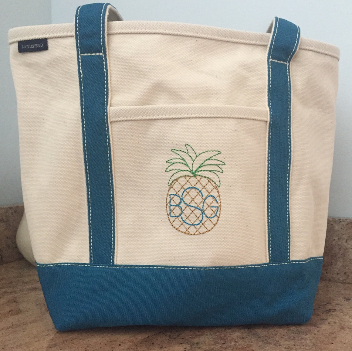 Heavy Weight Custom, Personalized Monogram Boat Tote Bag - Medium, Long Straps