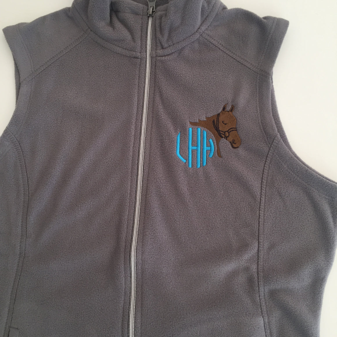 Monogrammed Equestrian Horse Fleece Vest