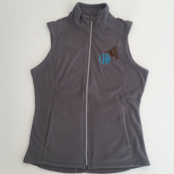Monogrammed Equestrian Horse Fleece Vest