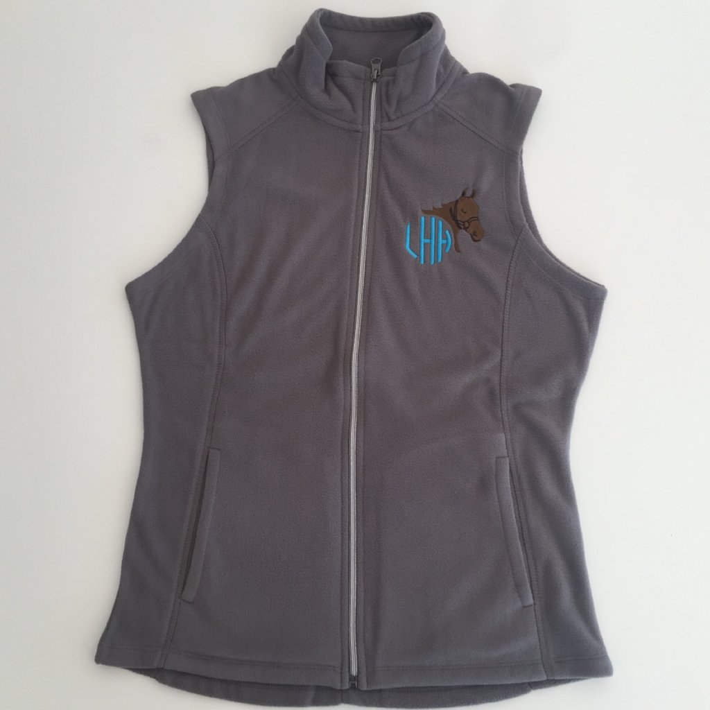 Monogrammed Equestrian Horse Fleece Vest