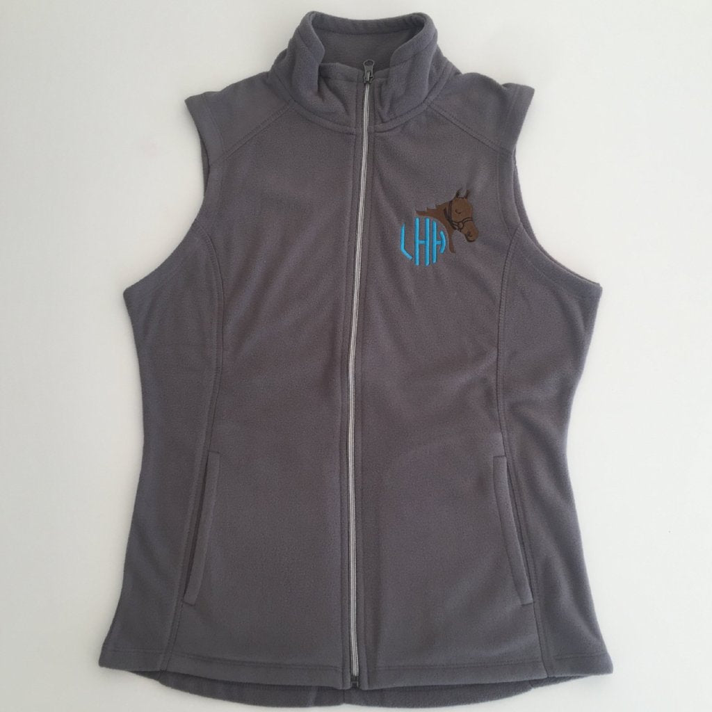 Monogrammed Equestrian Horse Fleece Vest