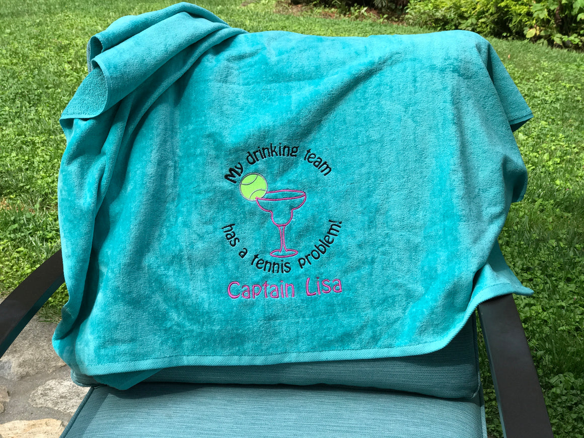 Personalized Tennis Beach Towel