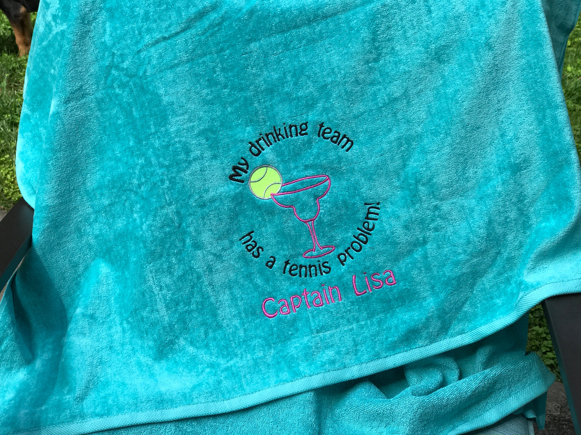 Personalized Tennis Beach Towel
