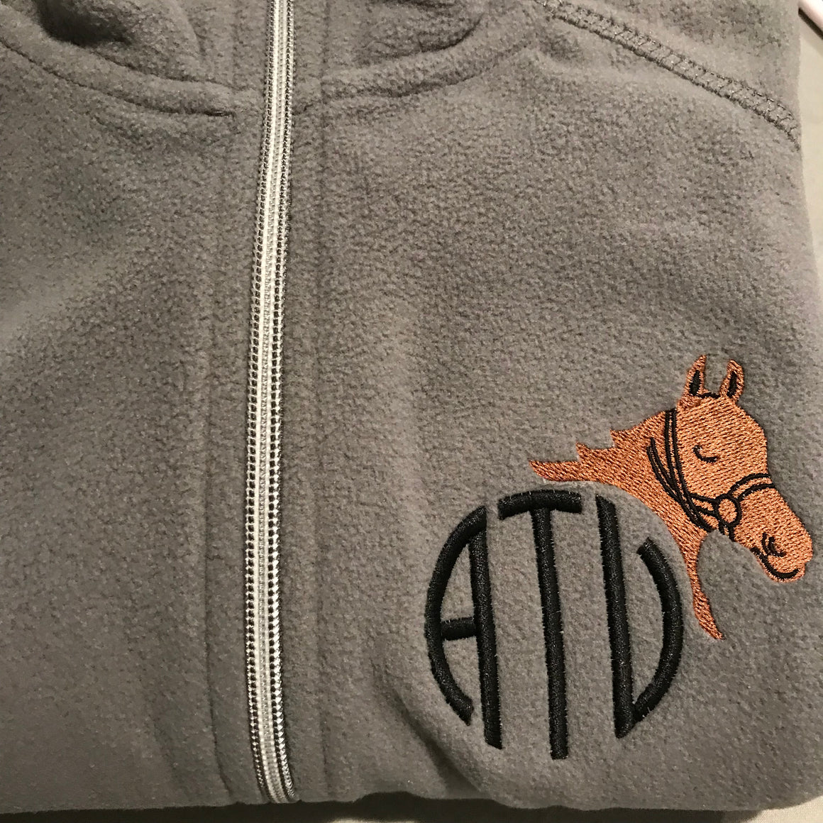 Monogrammed Equestrian Horse Fleece Vest