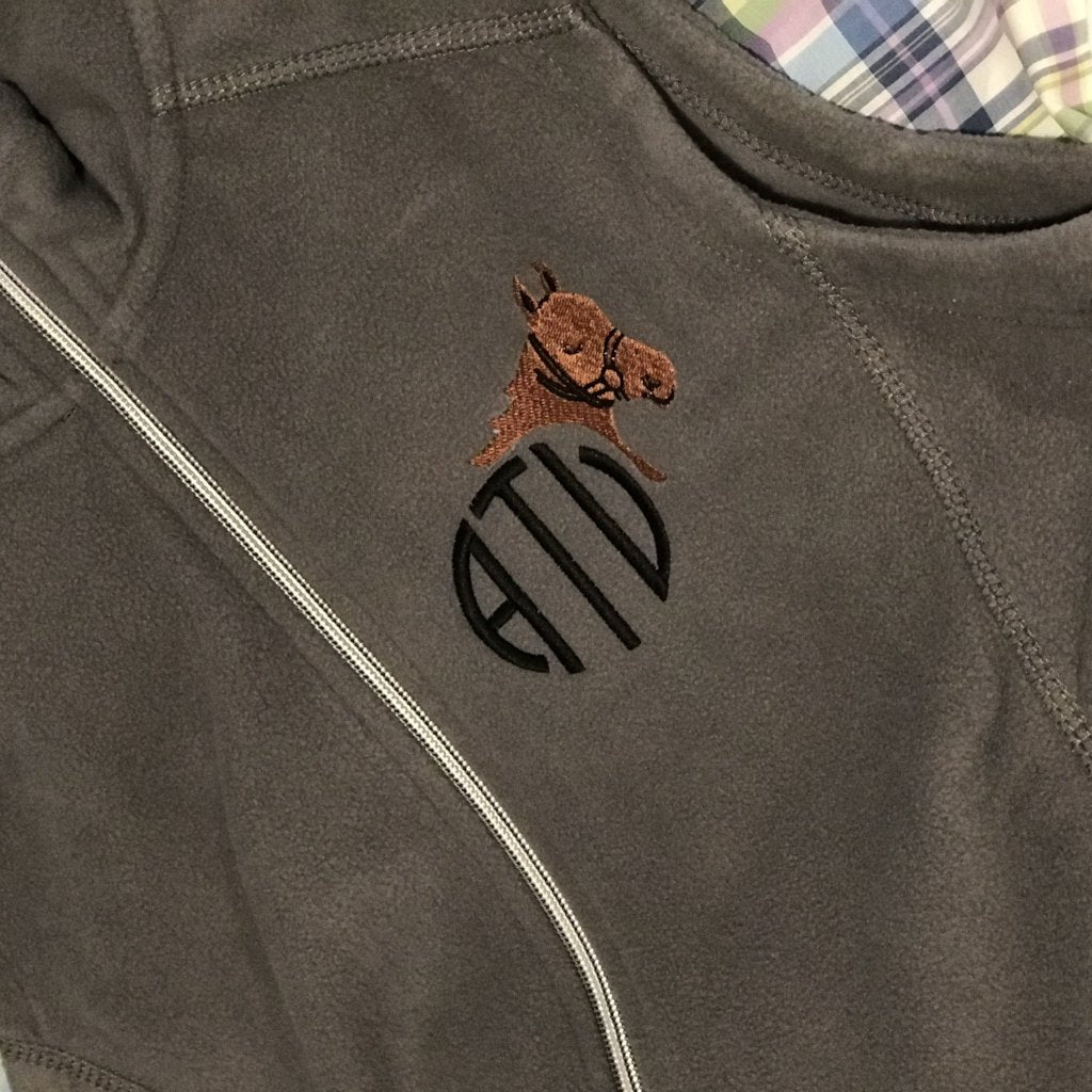 Monogrammed Equestrian Horse Fleece Vest
