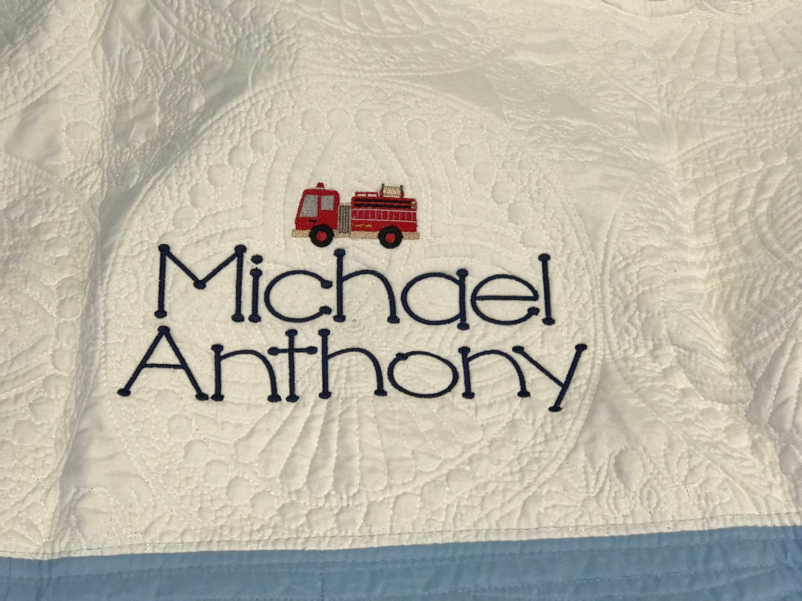 Personalized Christening Baby Quilt / Blanket