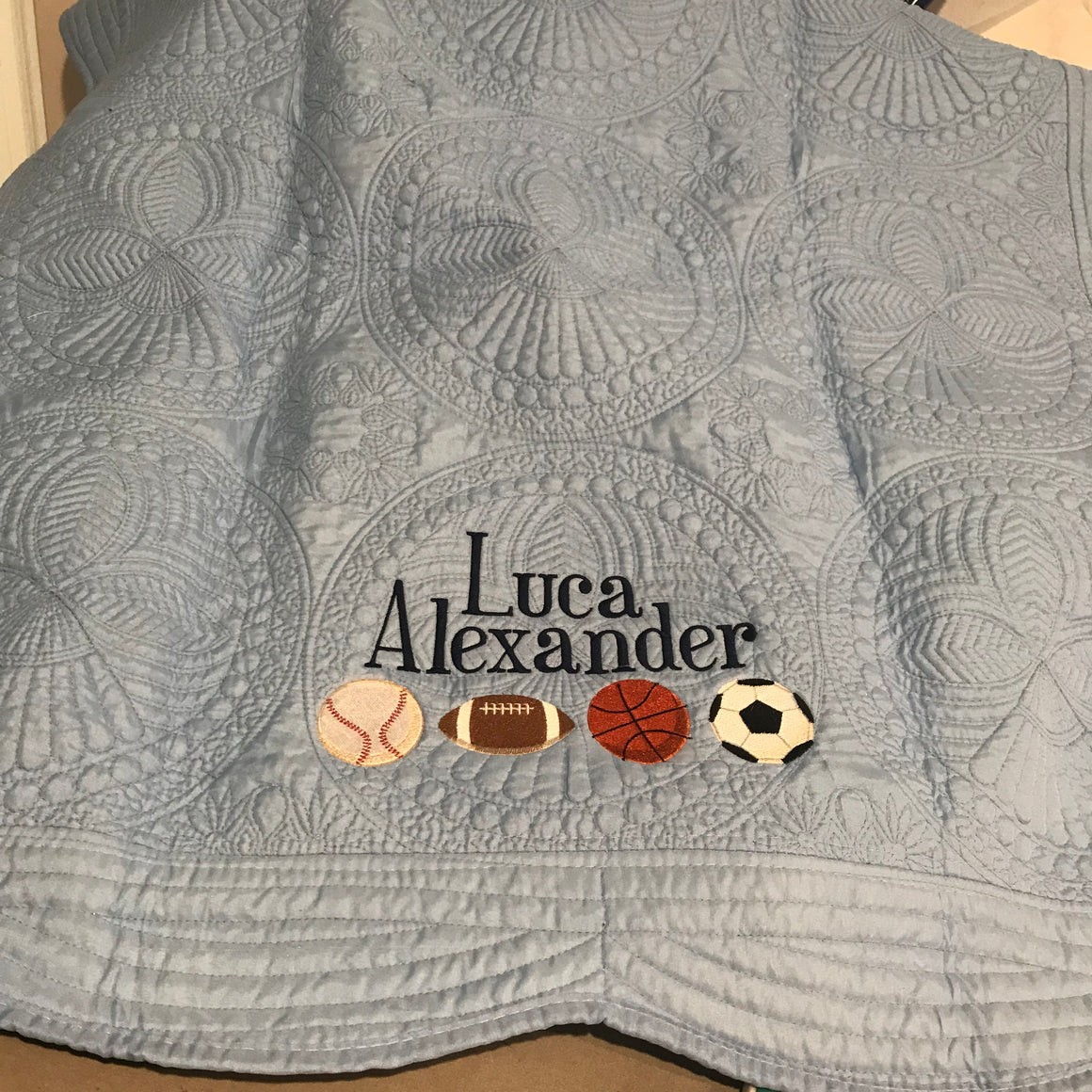 Personalized Christening Baby Quilt / Blanket
