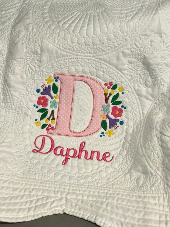 Personalized Christening Baby Quilt / Blanket