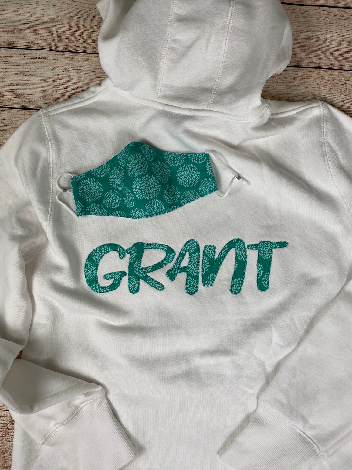 Personalized Hoodie and Matching Mask Sweatshirt Combo Monogram