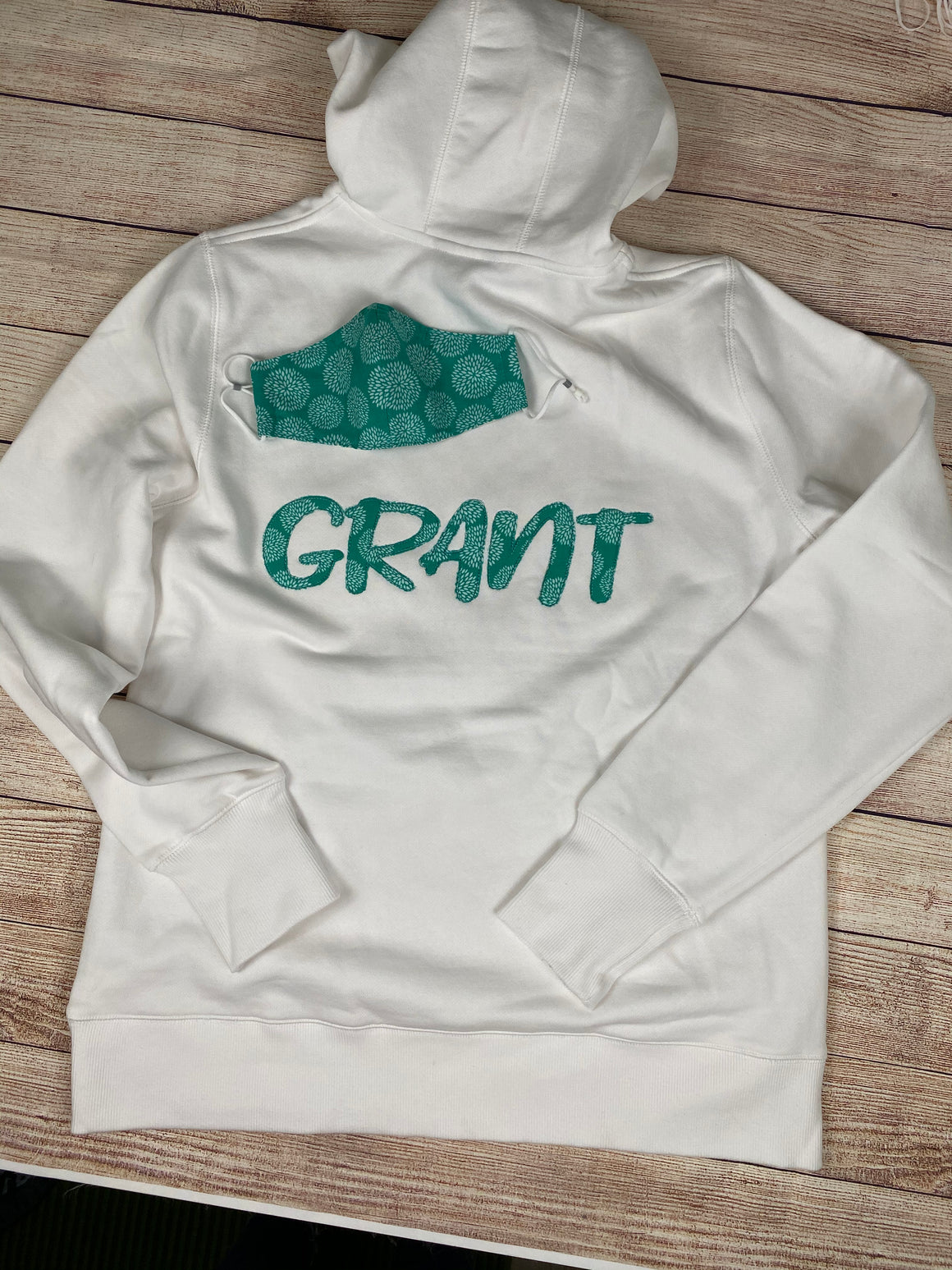 Personalized Hoodie and Matching Mask Sweatshirt Combo Monogram