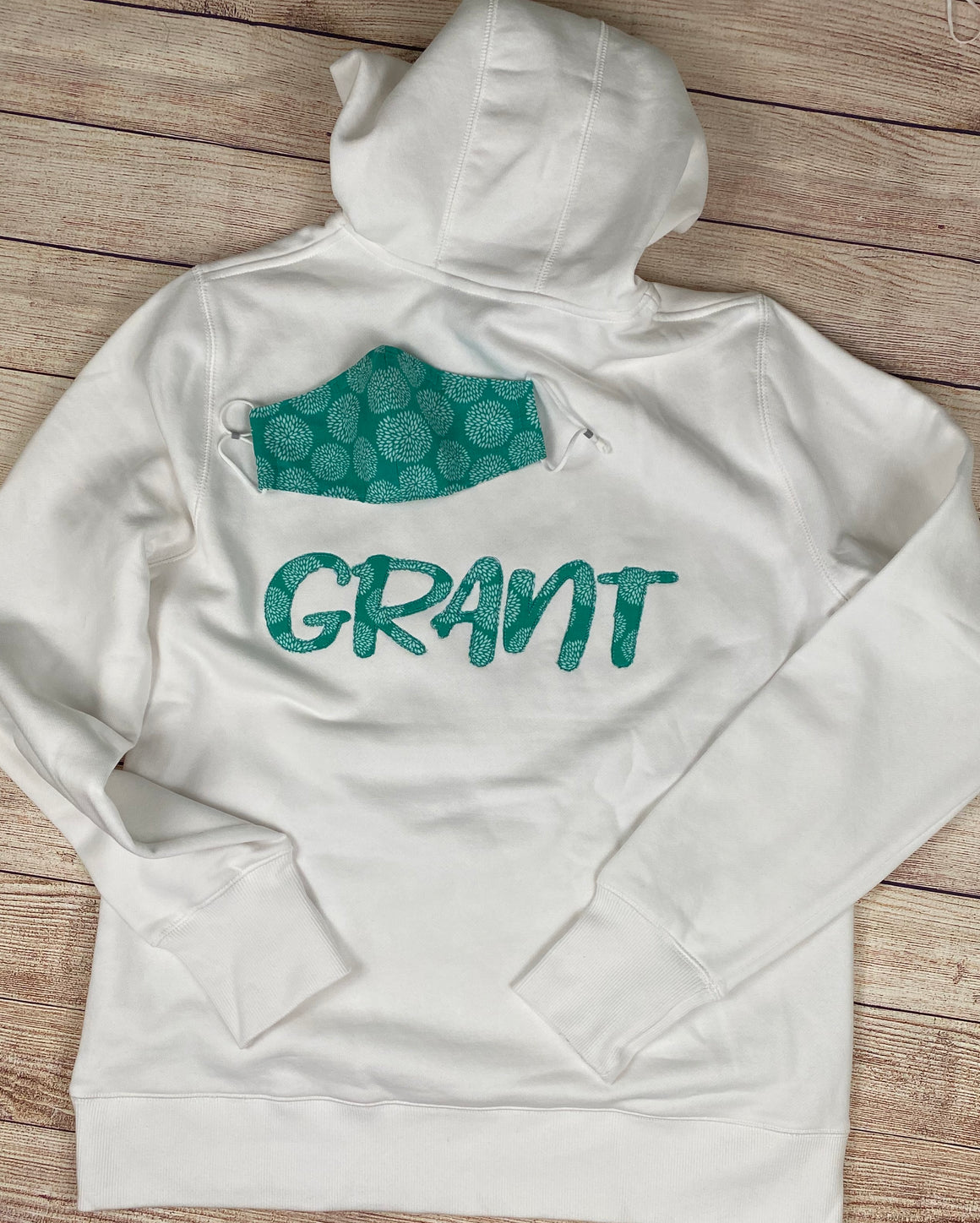 Personalized Hoodie and Matching Mask Sweatshirt Combo Monogram