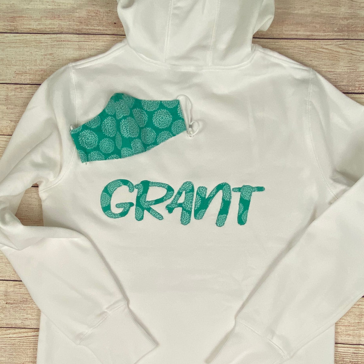 Personalized Hoodie and Matching Mask Sweatshirt Combo Monogram