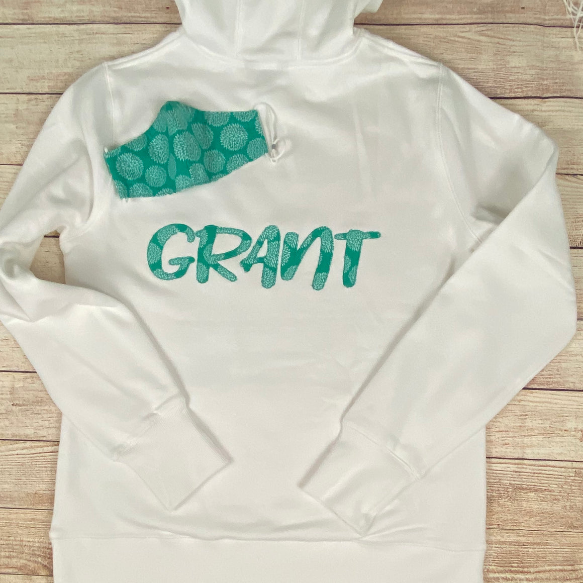 Personalized Hoodie and Matching Mask Sweatshirt Combo Monogram