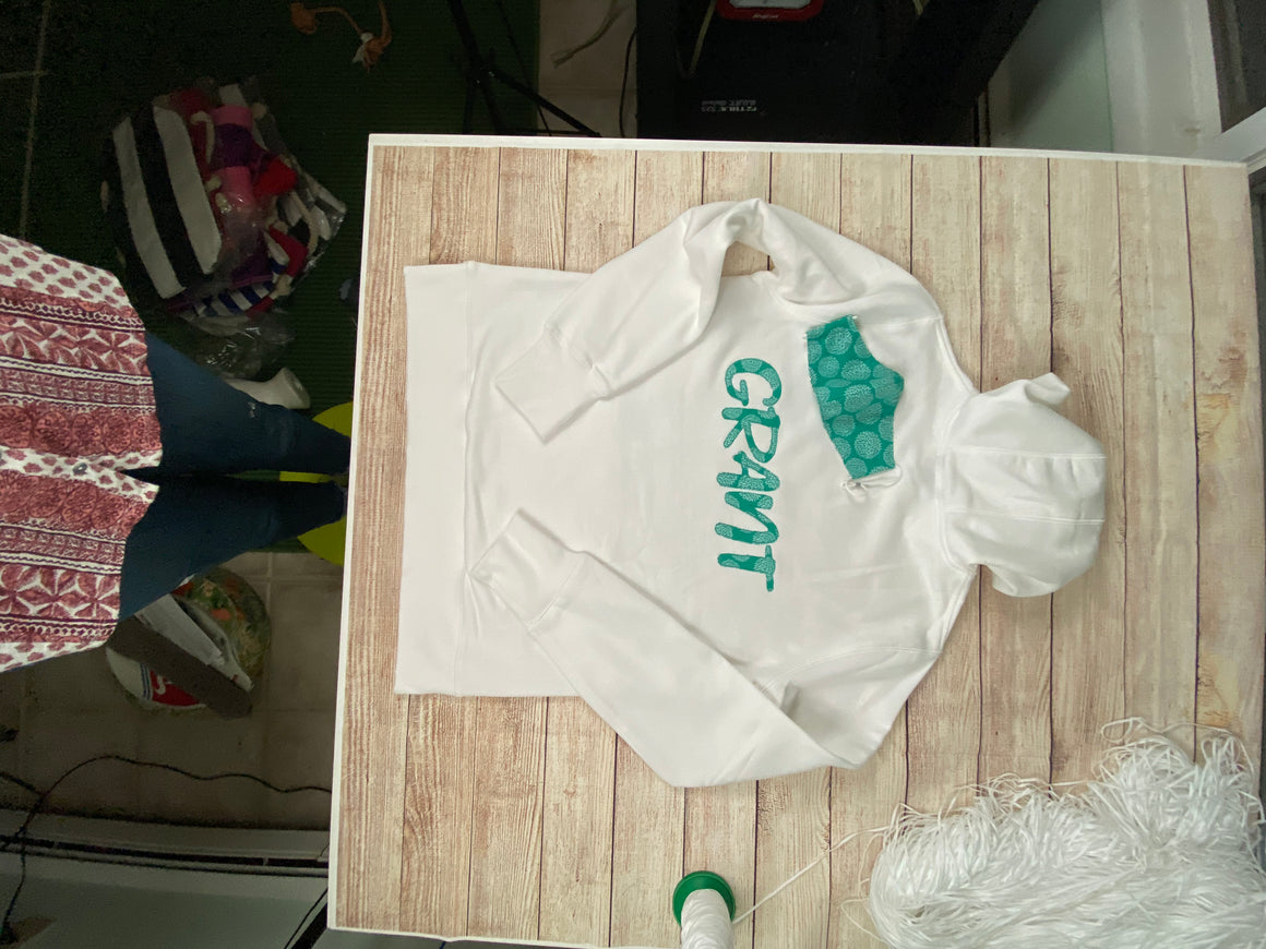Personalized Hoodie and Matching Mask Sweatshirt Combo Monogram