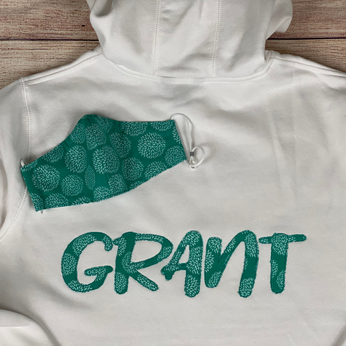 Personalized Hoodie and Matching Mask Sweatshirt Combo Monogram
