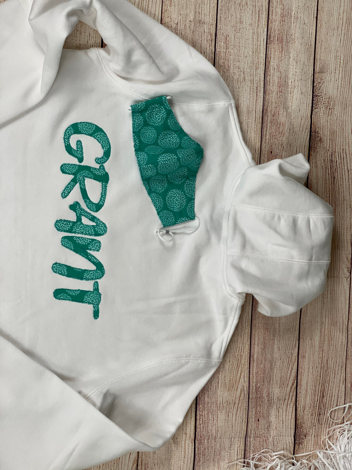 Personalized Hoodie and Matching Mask Sweatshirt Combo Monogram