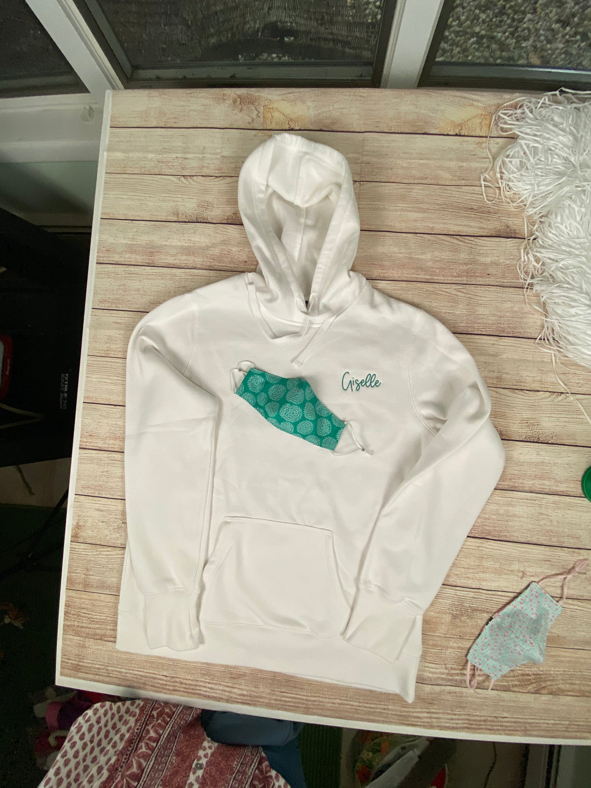 Personalized Hoodie and Matching Mask Sweatshirt Combo Monogram
