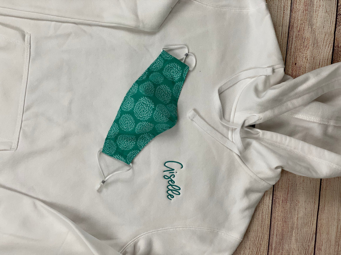 Personalized Hoodie and Matching Mask Sweatshirt Combo Monogram