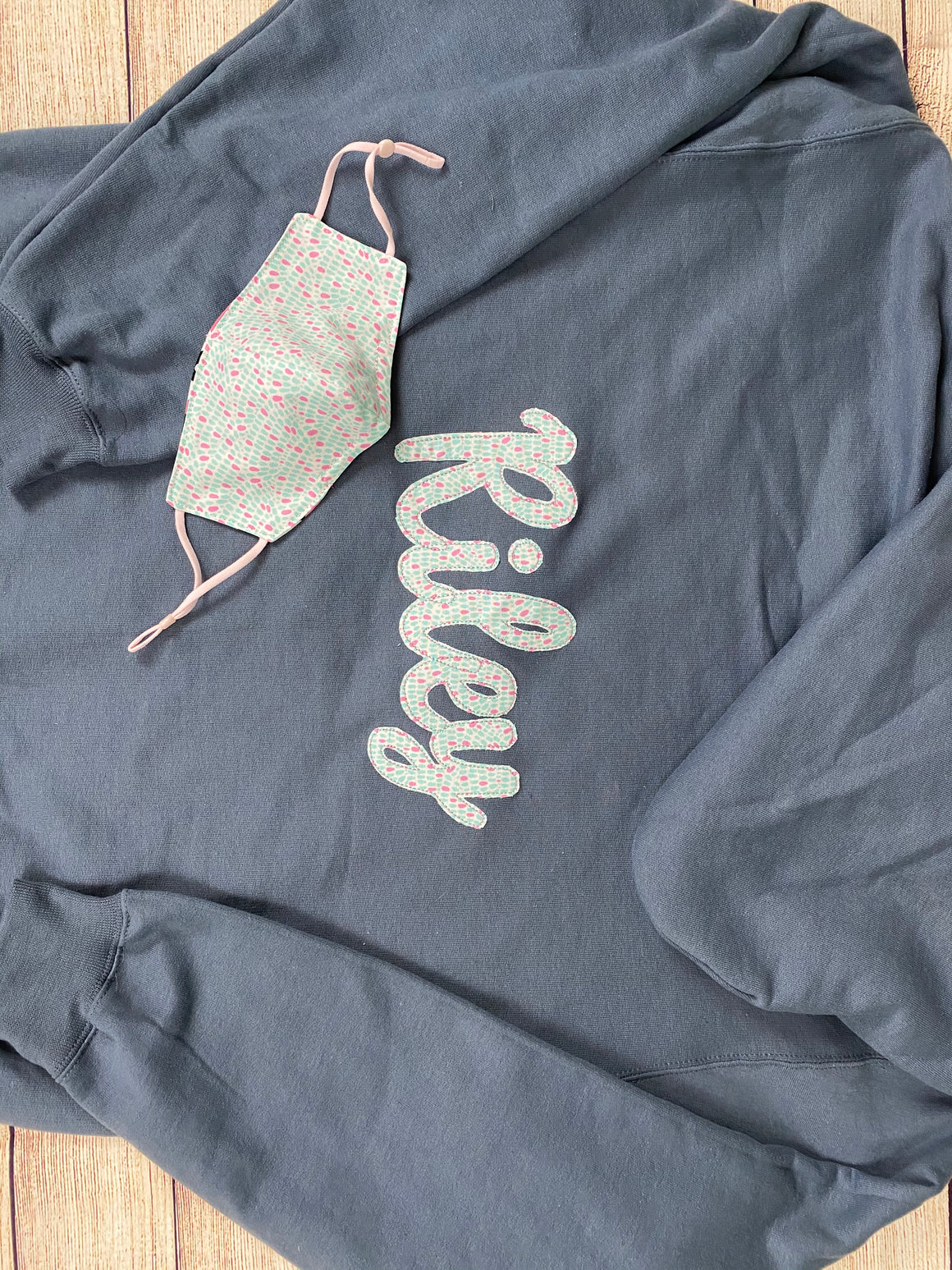 Personalized Hoodie and Matching Mask Sweatshirt Combo Monogram