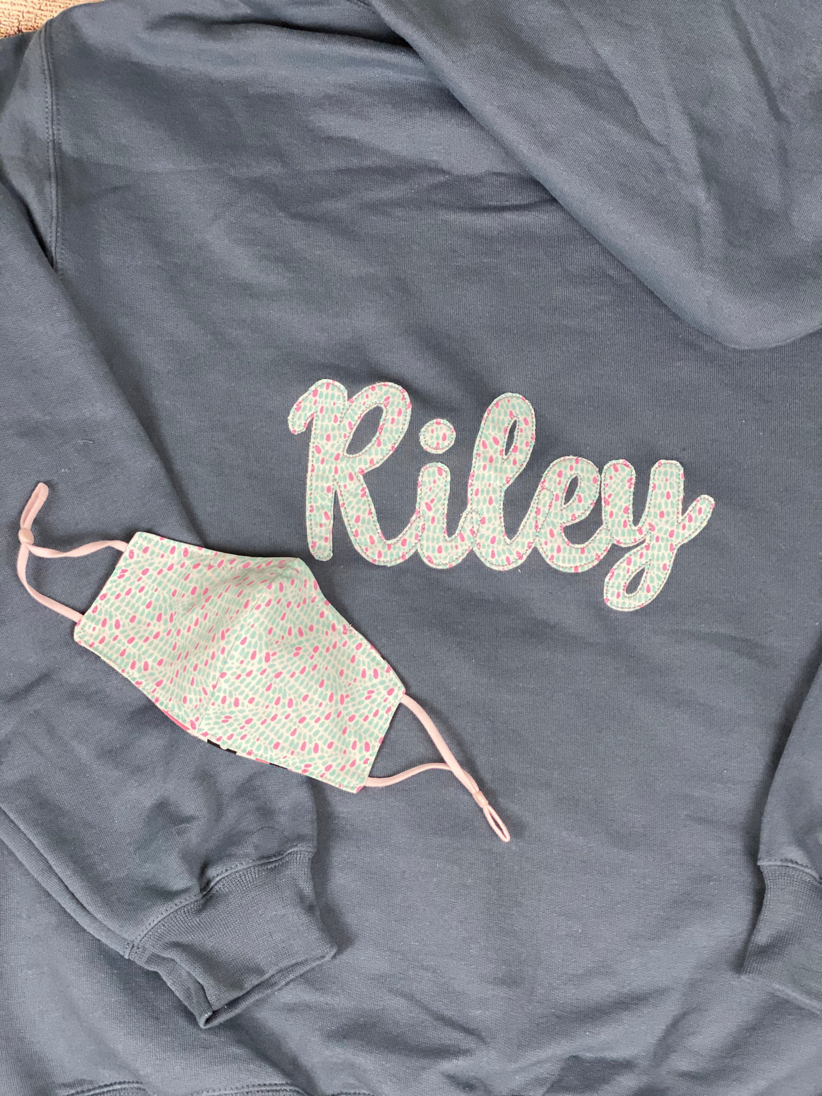 Personalized Hoodie and Matching Mask Sweatshirt Combo Monogram