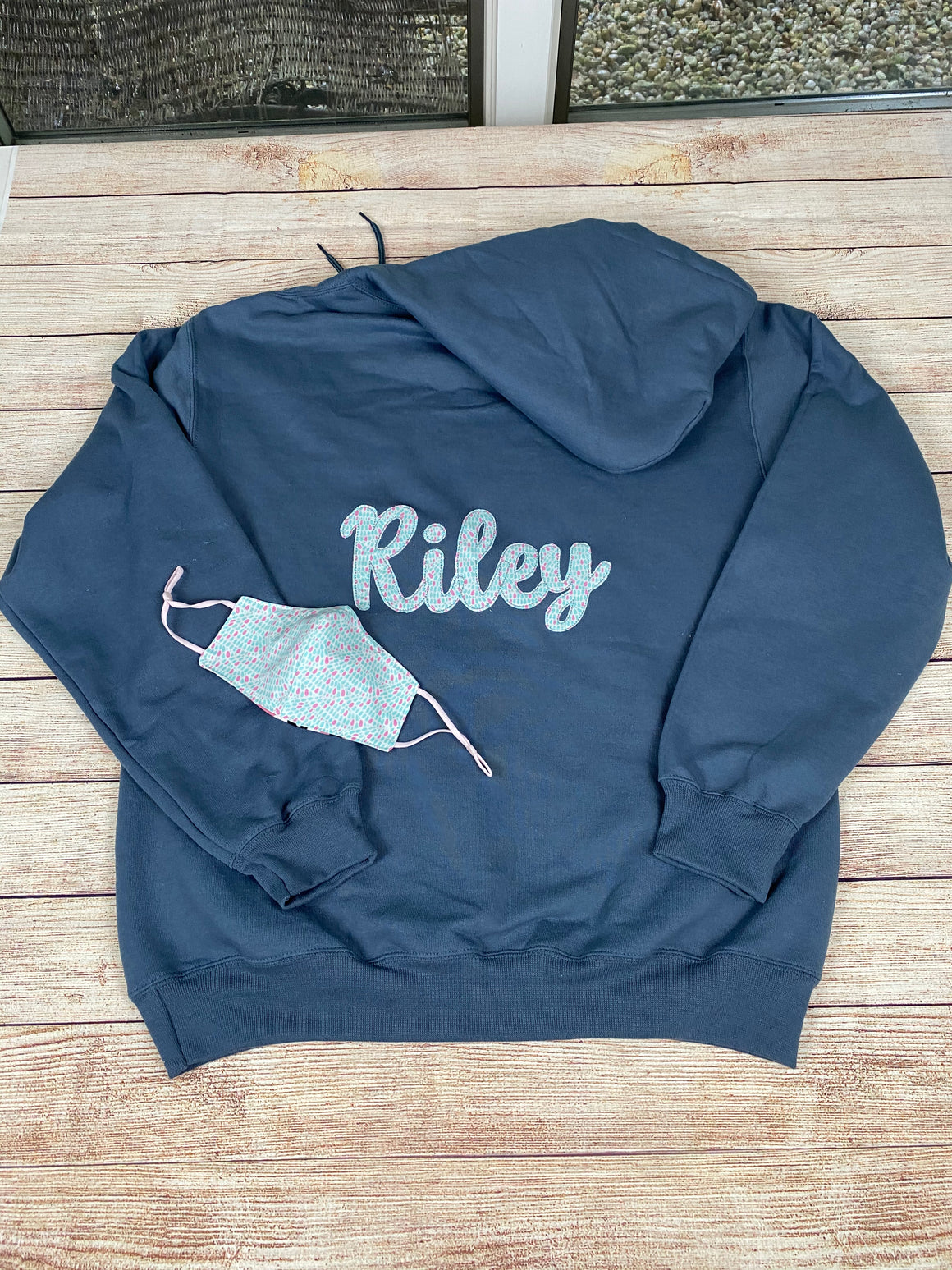 Personalized Hoodie and Matching Mask Sweatshirt Combo Monogram