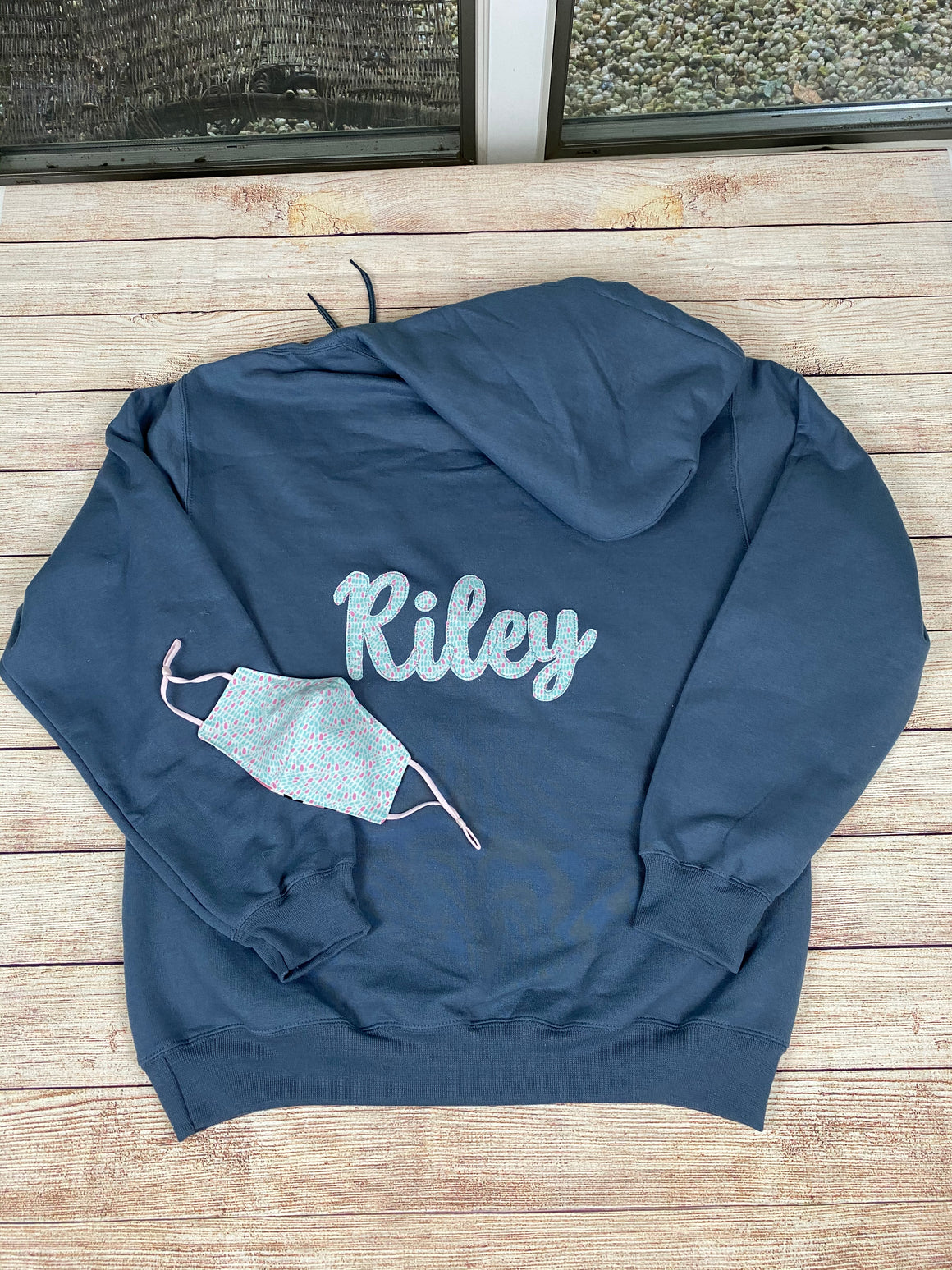 Personalized Hoodie and Matching Mask Sweatshirt Combo Monogram