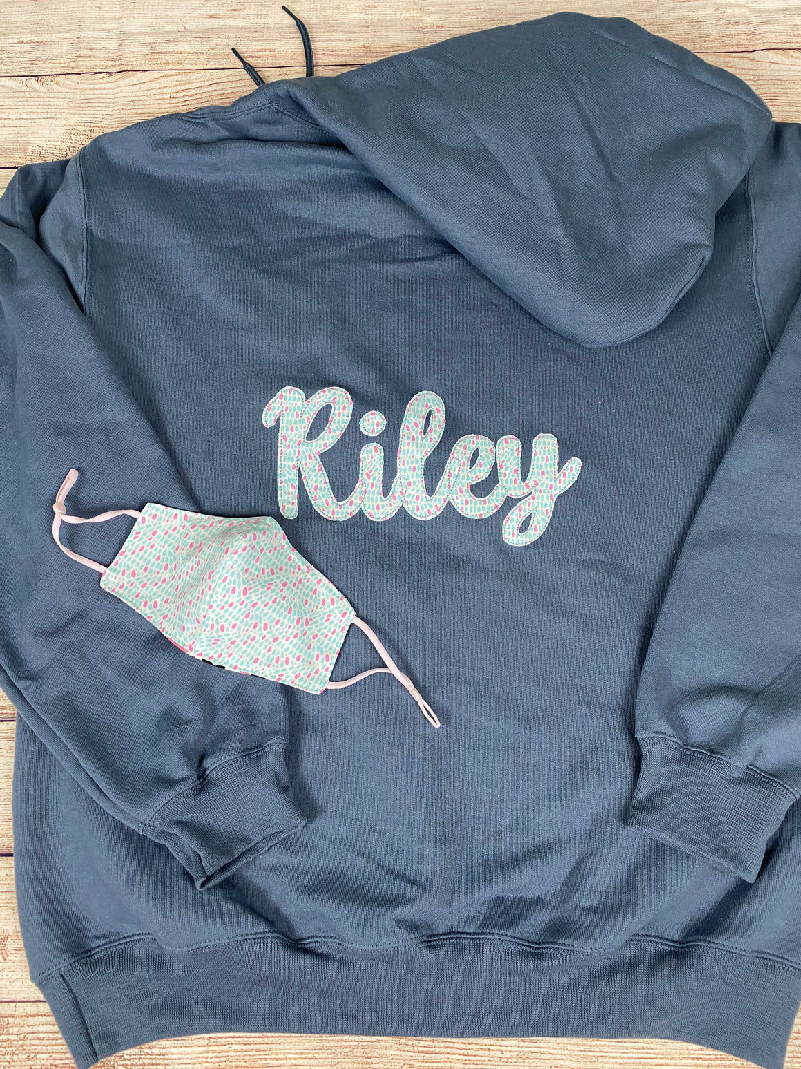 Personalized Hoodie and Matching Mask Sweatshirt Combo Monogram